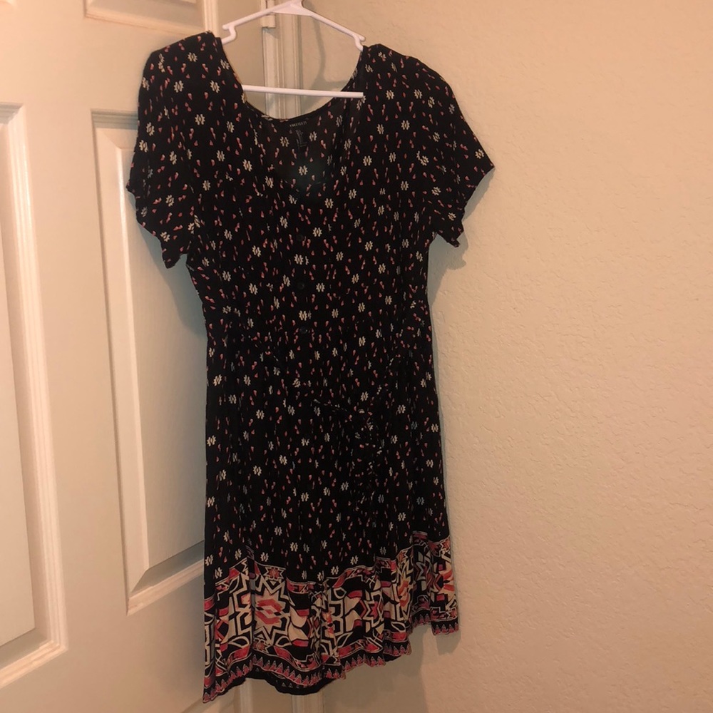 Floral mini button down dress
